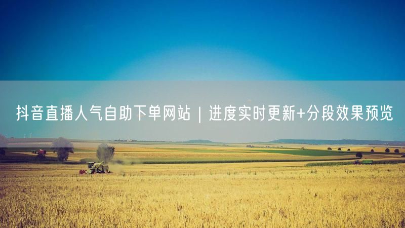 抖音直播人气自助下单网站｜进度实时更新+分段效果预览