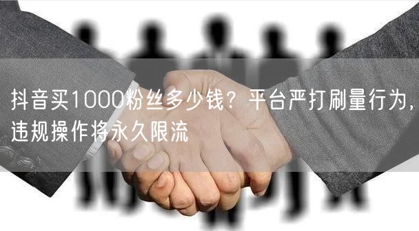 抖音买1000粉丝多少钱？平台严打刷量行为，违规操作将永久限流